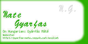 mate gyarfas business card