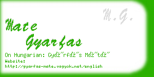 mate gyarfas business card